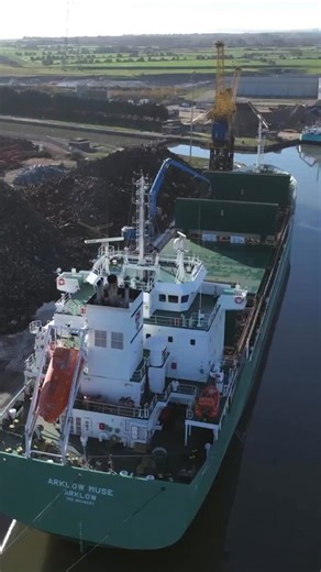 Awesome Earthmovers on Instagram: "Terex Fuchs material handler loading a ship with scrap metal in South Wales, U.K"