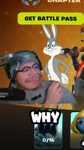 NEW Bugs Bunny Battlepass Reaction! #fortnite #shorts #shortsgaming