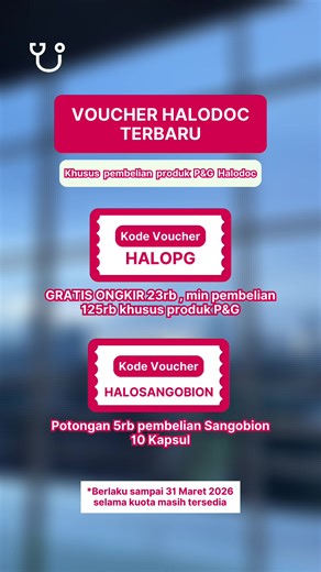 Cuss mumpung lagi ada promo, gercep checkout produk kesehatan khusus P&G seperti Sangobion & Neurobion SEKARANG di Halodoc! 😊 #Halodoc #TenangAdaHalodoc #voucherhalodoc #kumpulanvoucherhalodoc #kodekuponhalodoc