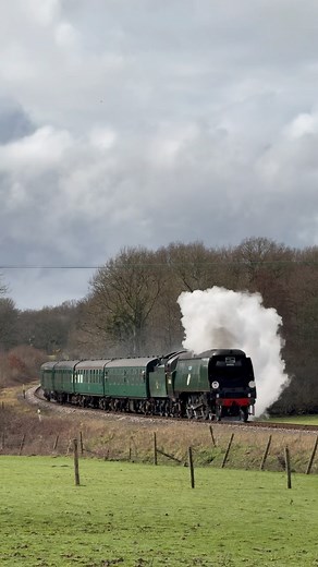 Battle of Britain Class 34066 “Spitfire” (34072 “257 Squadron”) passes Poke Hill Farm on Saturday lunchtime as she heads for Tunbridge Wells West with the late running 1150 service from Eridge. #battleofbritain#34072#257squadron#34066#spitfire#bulleidpacific#bulleid#spavalley#spavalleyrailway#SVR#tunbridgewells#royaltunbridgewells#kent#heritagerailway#ukrailway#ukrailscene | Southern Steam Lad Photography