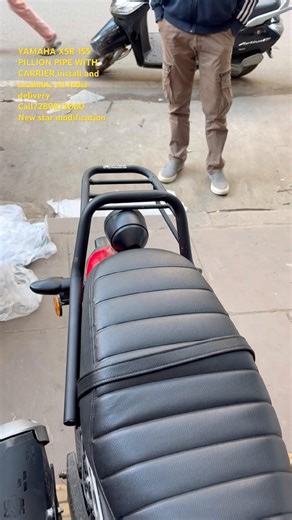 😱YAMAHA XSR 155 PILLION PIPE WITH CARRIER 🔥install and available all India delivery#yamahaxsr155💯