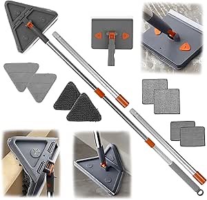 Amazon.com: Baseboard Cleaner Tool with 78.7" Long Handle, 360° Rotating Wall Cleaner Mop with Squeegee, 180° Folding Ceiling Cleaning Tool with 8 Reusable Cleaning Pads for Cleaning Window Floor Tile Tub Wall : Health & Household