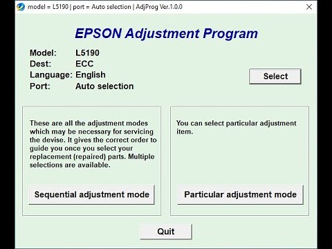 How to Reset Epson L5190 With Resetter