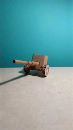 I Made a Working Mini Cannon from Cardboard! 😳🔥 #shorts #diy #cardboardcraft #model