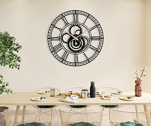 Large 35.4" Metal Gear Wall Clock: Steampunk Industrial Decor - Etsy