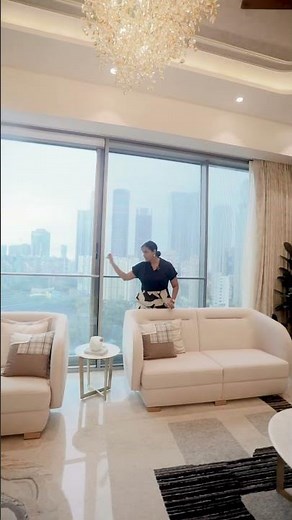 Large French Windows Design with Smart Curtain Automation | Luxury Living by reNNovate