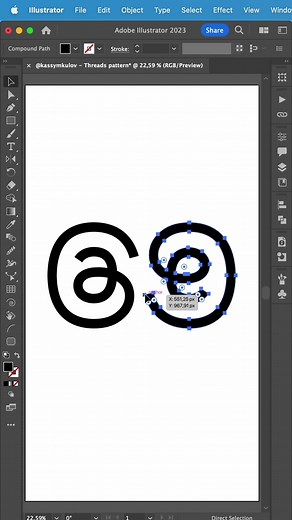 Make a pattern from any logo #logo #logos #threads #pattern #repeat #tutorial #adobe #adobeillustrator #illustrator #design #graphicsdesign #tips #meta #facebook #лого #логотип