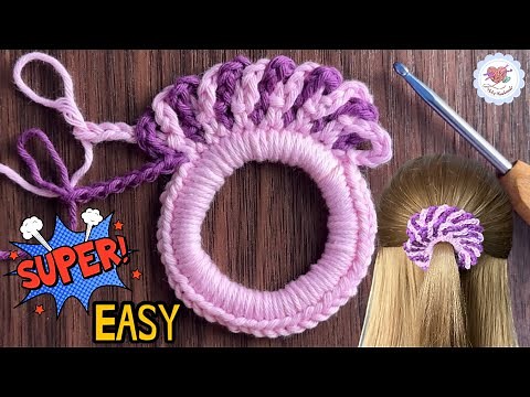 Wow‼️ Super Easy Chain Stitch Crochet Scrunchies /How to Crochet Hair Ties for Beginners