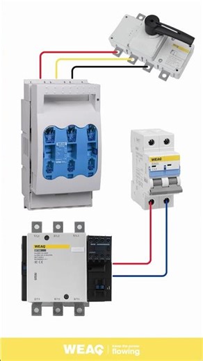 Power Distribution Wiring: Fuse Isolator and Contactor.