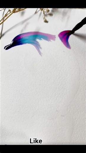 “Magical Dolphin 🐬 | Watercolor Dropper Art | Unique Painting Technique” #art #shorts
