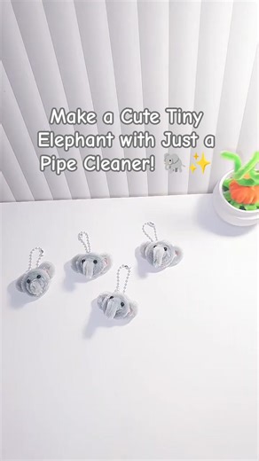 Easy DIY: Cute Mini Elephant from Pipe Cleaners 🐘✨ #diy #easycraft #craft #handmade #elephant