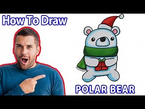 How to Draw a CHRISTMAS POLAR BEAR - Art Land Drawings | Mady Arts