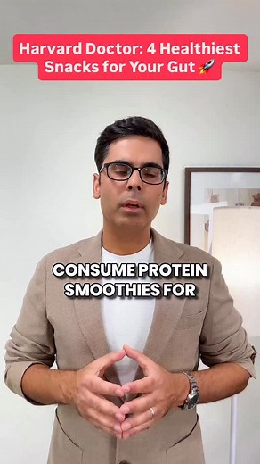 18K views · 1.4K reactions | Harvard Doctor: 4 Healthiest Snacks for Your Gut  What’s your go-to healthy snack? Comment below! Follow @doctor.sethi for more science-backed gut health tips. No fluff. No fads. Just facts. #snack #protein #fiber | Saurabh Sethi MD | Facebook