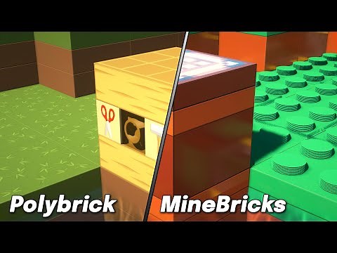 Minecraft Lego Like Texture Pack Comparison and Gameplay (Polybrick vs MineBricks)