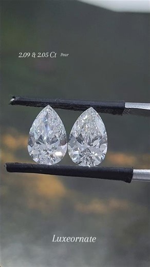 2.09 & 2.05 Carat Pear Diamond Pair
