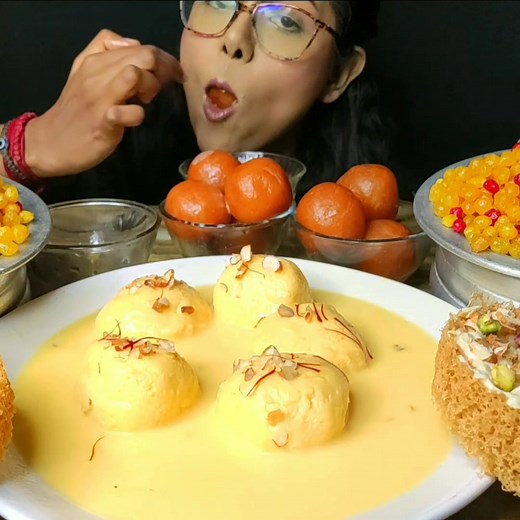 1.7M views · 20K reactions | Indian Sweets | Asmr Eating | Mukbang | Foodie Darling | Big Bites | Desserts Eating . . . . . . . . . . #asmr #asmrsounds #asmreating #asmrvideo #asmrmukbang #asmrfood #foodie #foodlover #foodblogger #food #foodstagram #FoodPhotography #mukbangshow #mukbang #mukbangasmr #mukbangers #eatingshow #eating #eatwithme #eatingasmr #eat #eatingsounds | Foodie Darling | Facebook