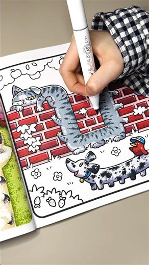 Easy Brick Coloring Tutorial 🧱🎨 | Coloring Book ASMR