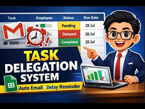 Task Delegation System in Google Sheets | Auto Email & Delay Reminder