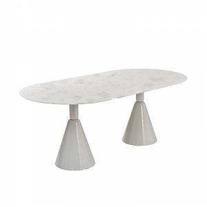 [Hot Item] Elegant Round White Marble Dining Table Set for Hotels