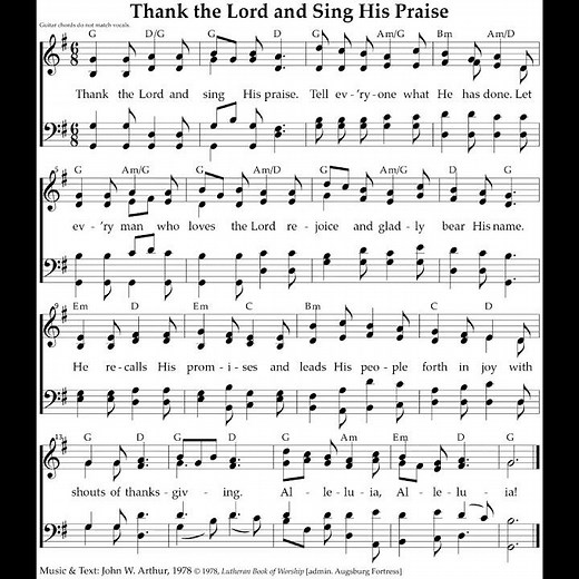 Thank the Lord and Sing His Praise - Treasury 1044
