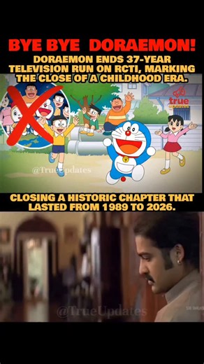 True Updates on Instagram: "Bye Bye Doraemon!🥺 Ends 37-Year RCTI Run, Indonesia Fans Heartbroken. RCTI sunday mornings staple vanished post-dec 28, 2025 episode; rcti+ schedule blank thru jan 4, 2026—no rcti statement despite fan floods ("bring back childhood," "why no goodbye?"). first aired indonesia 1989, shaped gens with nobita adventures—now streaming/merch only. #byedoraemon #rctiend #doraemon37years #indonesianostalgia #nobitaforever childhoodend rctidoraemon animefarewell"