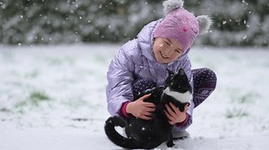 Cute Happy Little Girl Smiling Hugging Stock Footage Video (100% Royalty-free) 1100403839 | Shutterstock