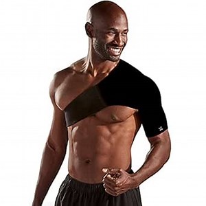 Body Helix Adjustable Shoulder Support Brace for Rotator Cuff Relief, Frozen Shoulder, Tendonitis, AC Joint Pain - Rotator Cuff Support Brace (Left, Black, Small)