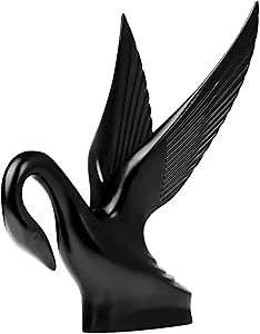 GG Grand General 48008 Matte Black Powder Coated Classic Swan Hood Ornament