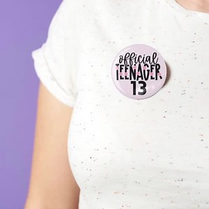 13th Birthday Badge Glossy Print Pin Girls Celebration Party Accessory Fun Teens Decoration - Etsy UK