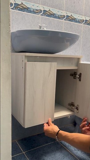 How to make a bathroom cabinet EASY AND QUICK 😳 #diy #bathroomdesign #bathroomrenovation