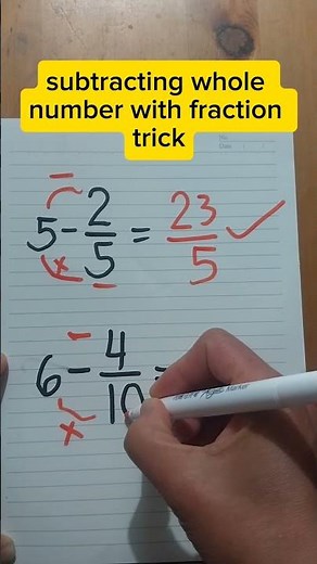 subtracting whole number with fraction trick #hacks #maths #tricksandsolutions #mathematics #math