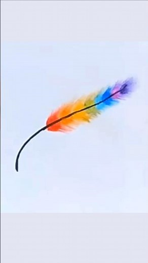 Rainbow colour Feather Drawing #drawing #drawing4kids #easydrawing