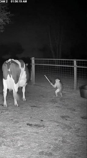 Cow and money. Fighting.