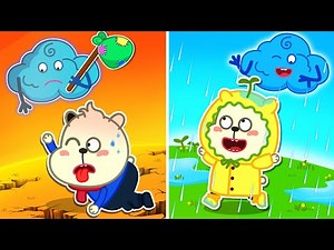 Bearee Fun 😛 Rainy Song - Bearee Love Playing On Rainy Day | Pets Cartoon for Kids