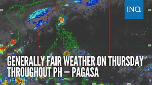 Generally fair weather will prevail throughout the country on Thursday with hot and humid conditions forecast over the entire Luzon, said the Philippine Atmospheric, Geophysical and Astronomical Services Administration (Pagasa). | Via DOST-Pagasa RELATED STORY: https://newsinfo.inquirer.net/1592383/generally-fair-thursday-throughout-ph-pagasa | INQUIRER.net | Facebook