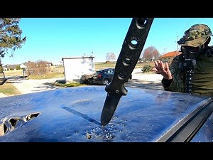 COLD STEEL COUNTERPOINT XL - KNIFE DESTRUCTION TEST - UNTIL IT BREAKS - AUS10A - FIRST IMPRESSION