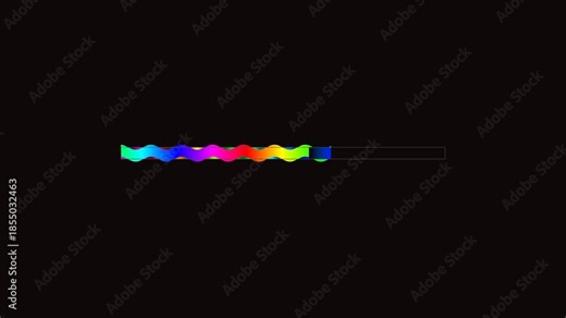 Loading bar for video creators with colorful design and animated effects visible on a dark background