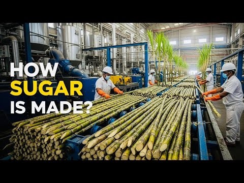Inside a Modern Sugar Factory 😱From Sugarcane to Sweet Sugar (Full Process)