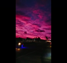 Vibrant pink sunset covers the Philippines amid successive typhoons