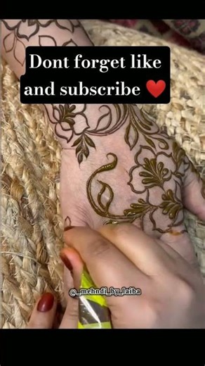beautiful elegant floral shading henaa tutorial part -2 #love #mehndi #youtubeshorts #subscribe