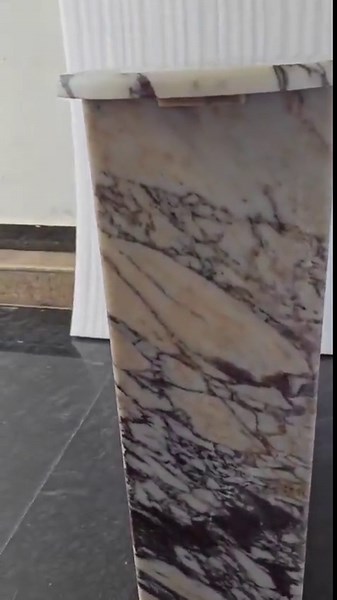 Rosso Levanto Nesting Tables | Purple Vein Stone Sidetable Burgundy, Ivory Veining - Etsy