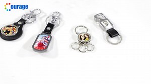 Customized Printing Leather Keychain Blanks Metal Sublimation B-03