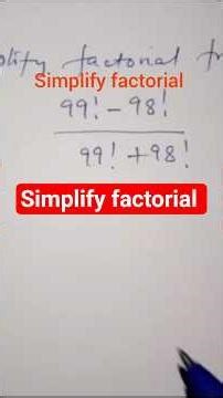 Simplify factorial expression #factorial#short#mathshorts