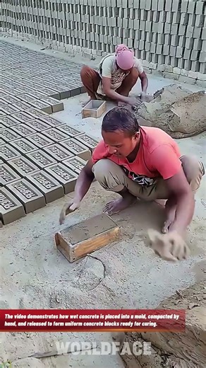 Manual Concrete Block Making Process | Traditional & Efficient Method