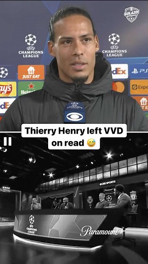 CBS Sports Golazo on Instagram: "New phone, who’s this energy from Thierry 📲 .. #UCL #Championsleague #liverpool #liverpoolfc #virgilvandijk #thierryhenry"