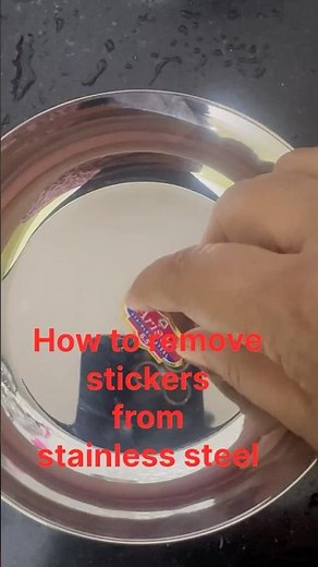 How to remove stickers and glue from stainless steel easily #kitchentips #stainlesssteel #kitchen