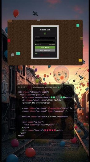⛏️ Minecraft Login with HTML & CSS 🟩