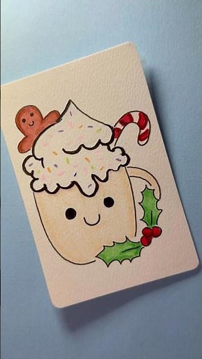 Christmas Hot Cocoa ☕🍬 | Cute Holiday Drawing Tutorial 🎄✨