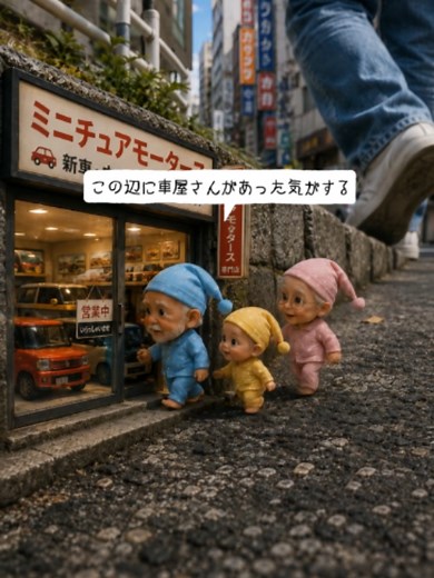 ミニチュア家族の帰り道に下水をと通っちゃった！#ミニチュア #家族 #旅行 #帰り道 #車 COEIROINK：紡戯コト | miniature