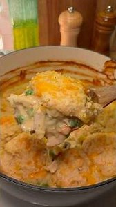 chicken pot pie w/ Red Lobster Cheddar Bay Biscuits